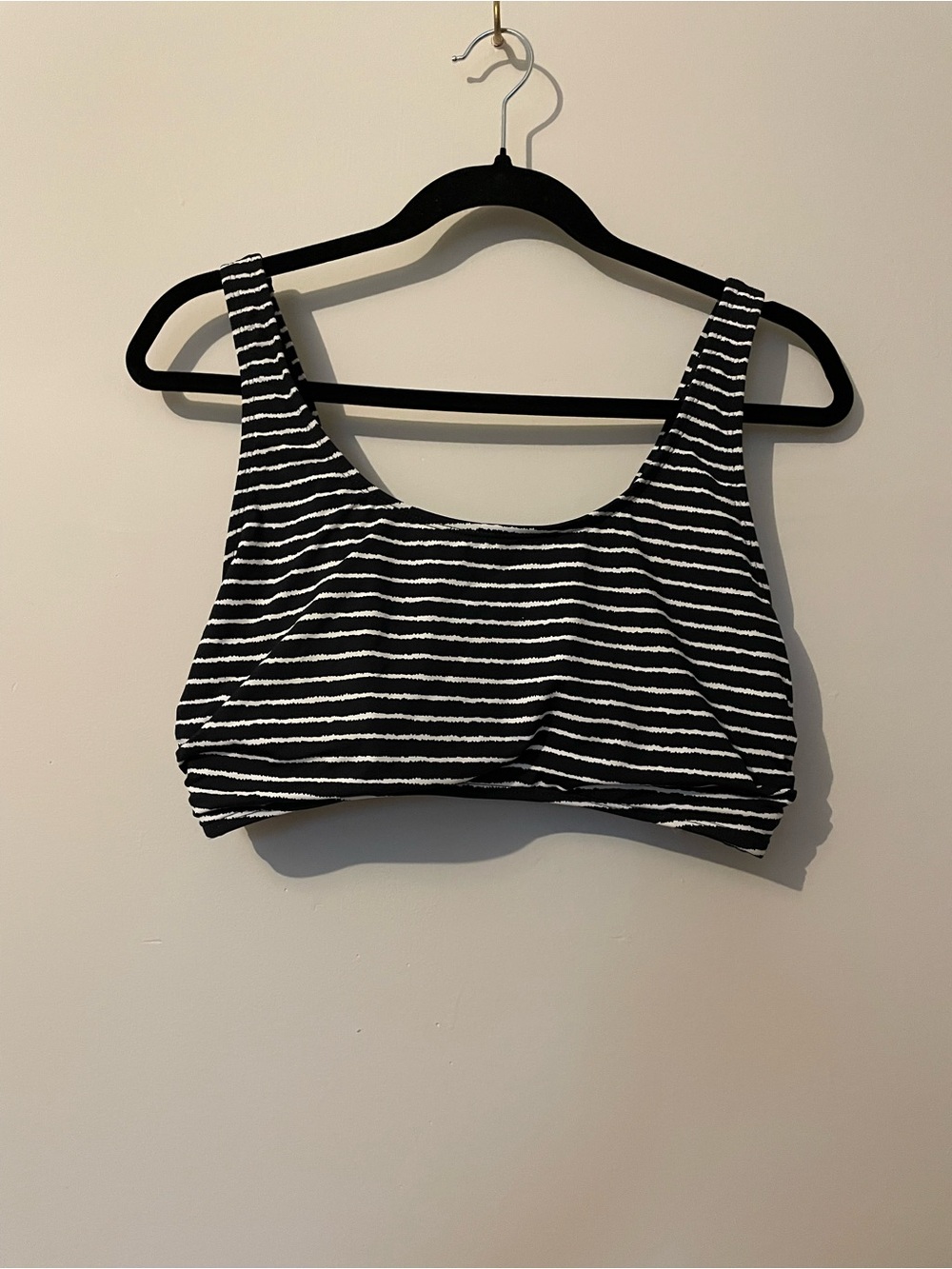 Striped Black & White Bikini Top